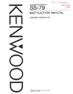 KENWOOD SS79 OEM Owners