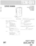 SONY TCM-19V OEM Service